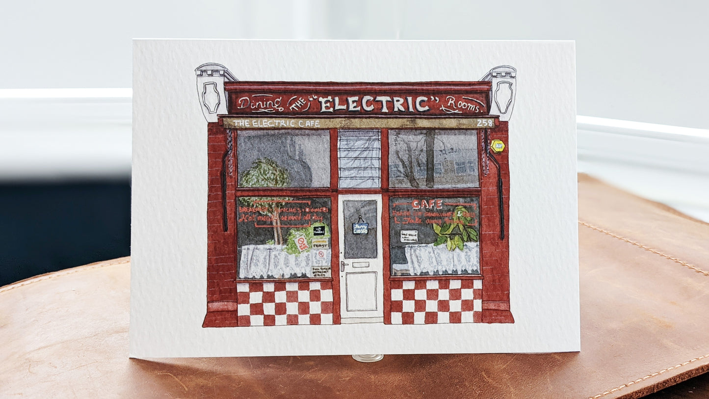 West Norwood - The Electric Cafe - Greeting card with envelope - Tulse Hill