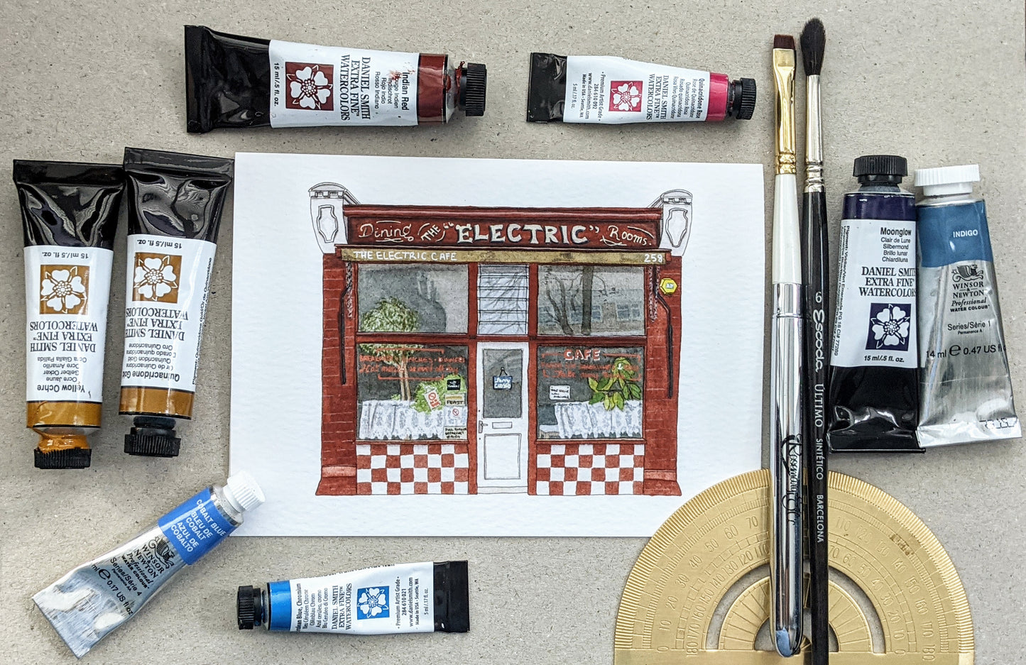 West Norwood - The Electric Cafe - Greeting card with envelope - Tulse Hill