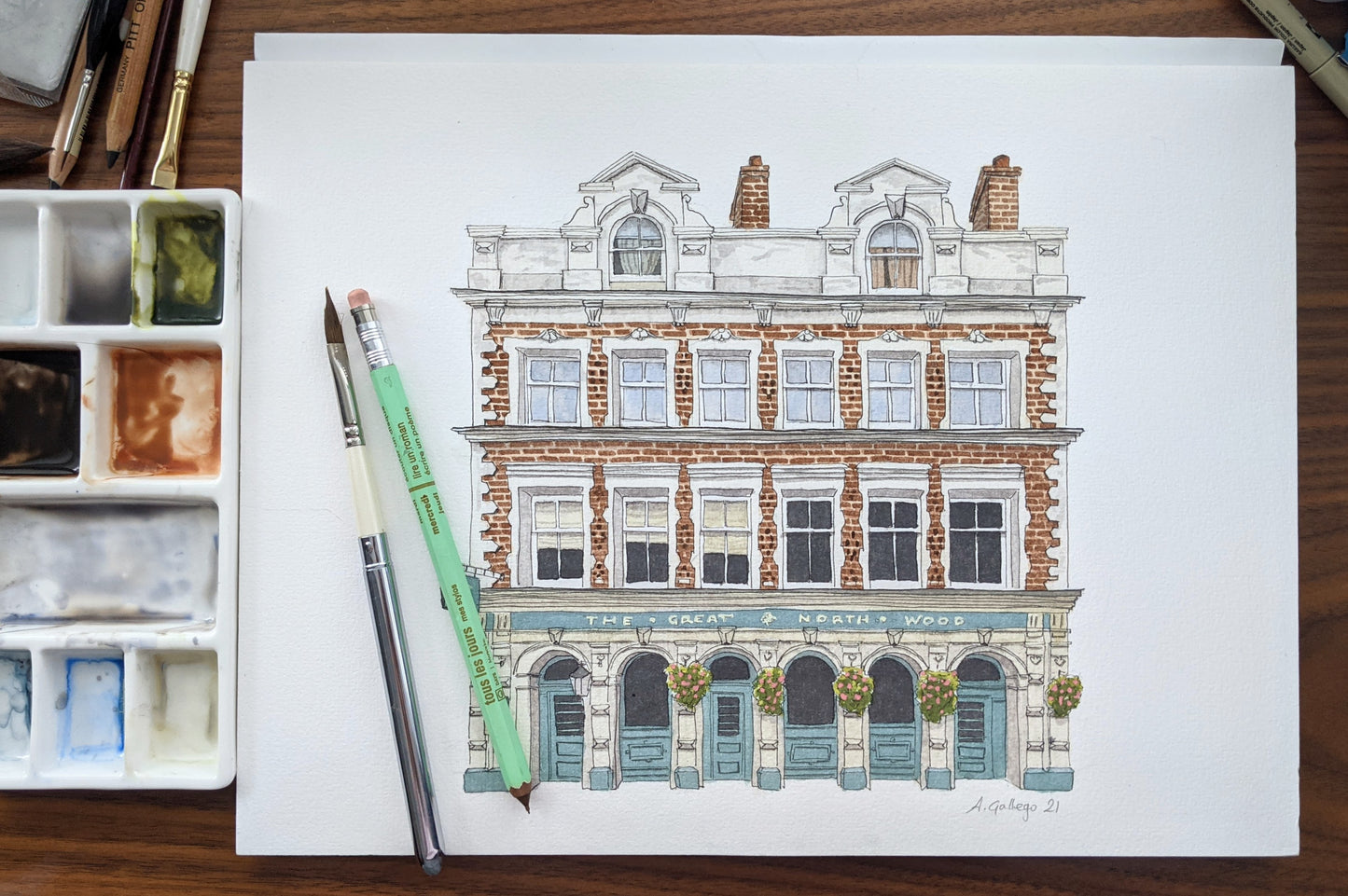 West Norwood - The Great North Wood Pub - Giclée Print (unframed)