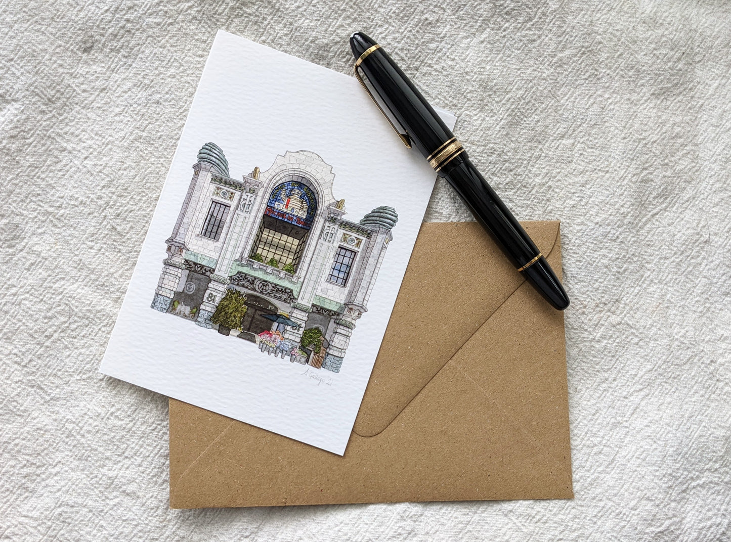South Kensington - Michelin House - Bibendum building - Greeting card with envelope
