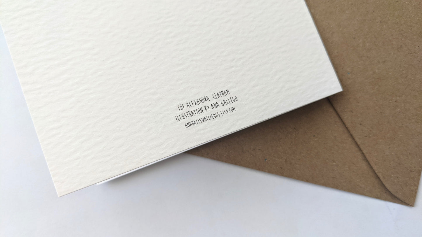 Clapham - The Alexandra - Greeting card with envelope
