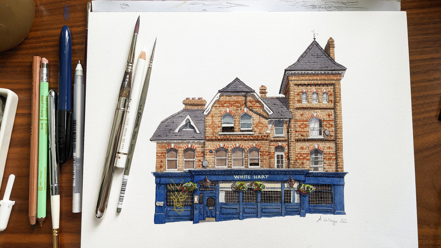 Crystal Palace - White Hart - Greeting card with envelope
