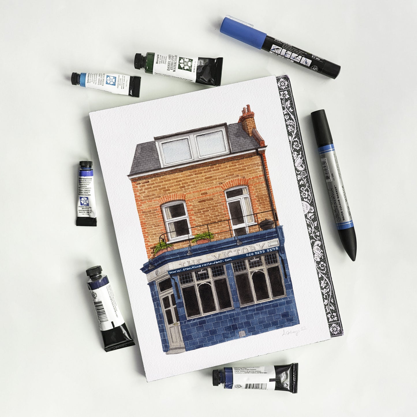 East Dulwich - Franklins Restaurant - Greeting card with envelope