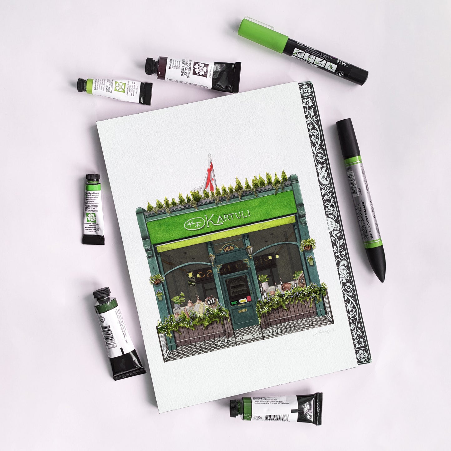 East Dulwich - Kartuli Georgian Restaurant - Greeting card with envelope
