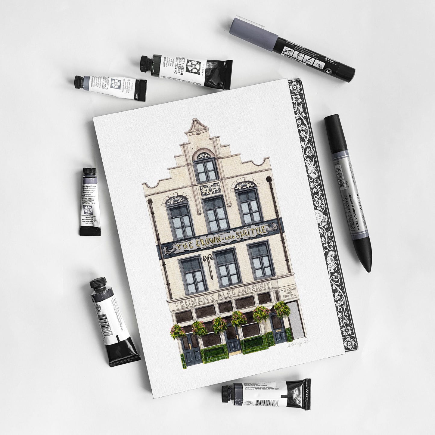 Shoreditch - Crown and Shuttle - Greeting card with envelope
