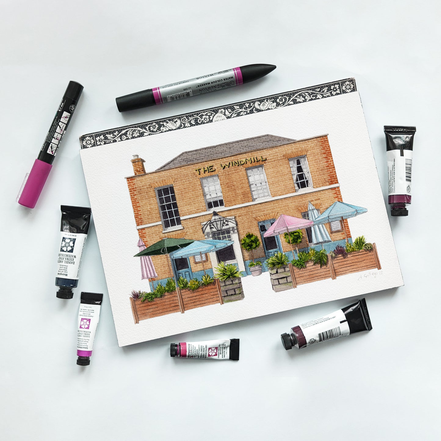 Clapham - The Windmill - Greeting card with envelope