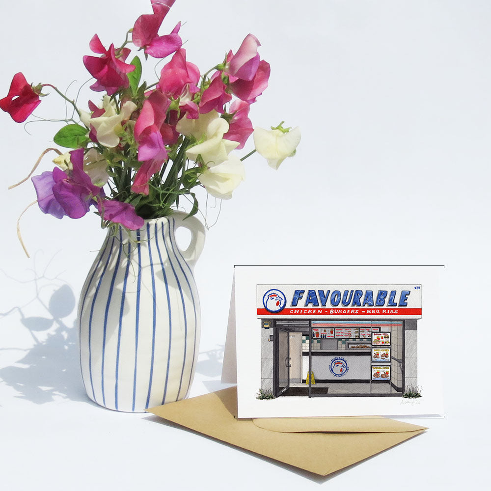 Gipsy Hill - Favourable chicken - Chicken shop - Greeting card with envelope