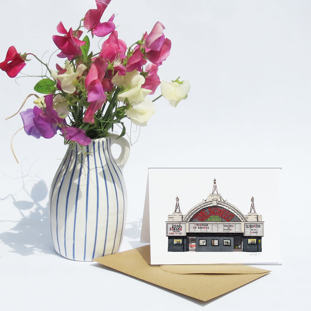 Angel - Screen on the green cinema - Greeting card with envelope