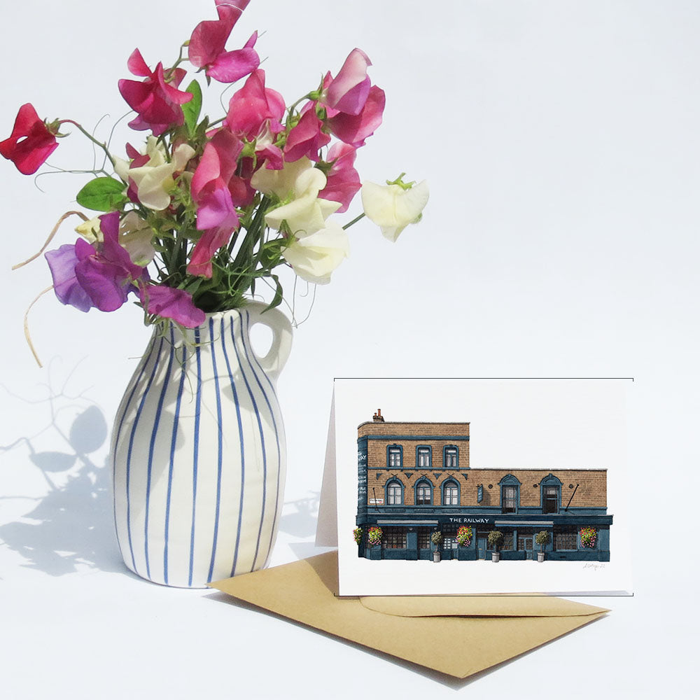 Streatham - The Railway pub - Greeting card with envelope