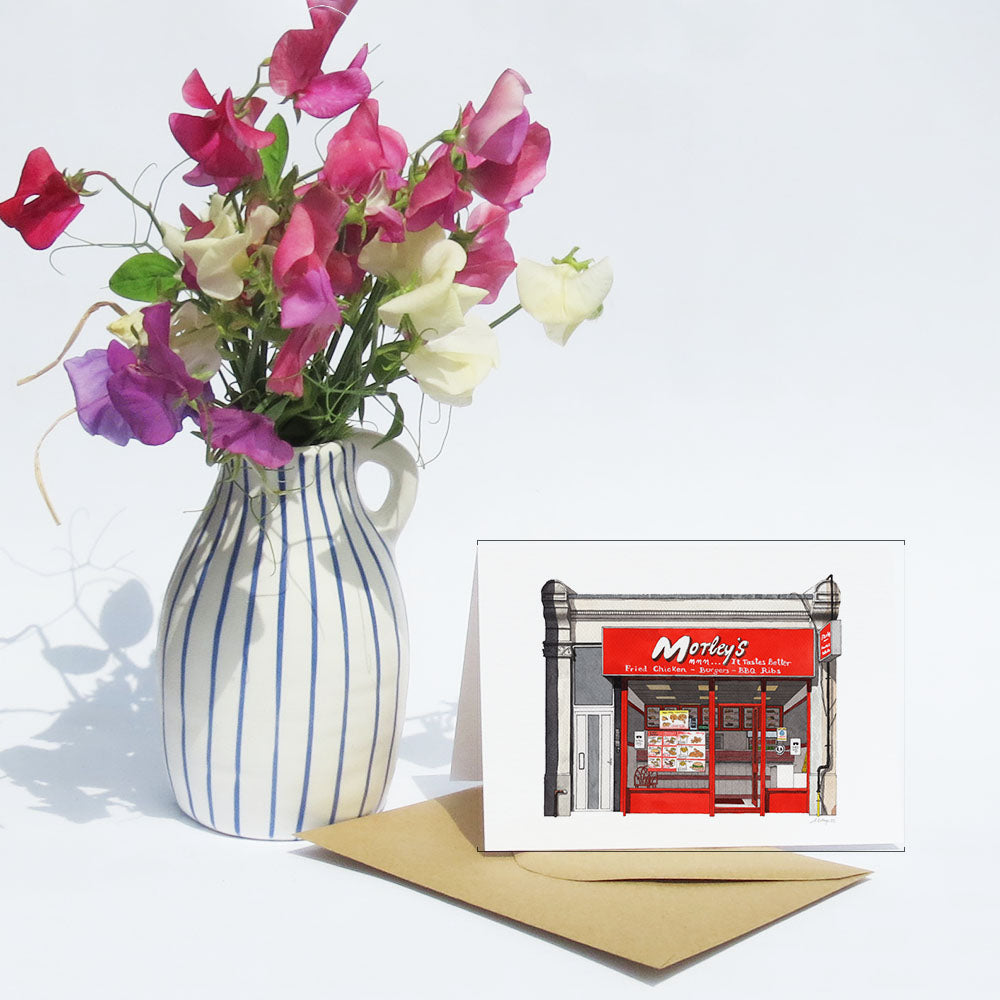 West Norwood - Morley's Chicken Shop - Greeting card with envelope