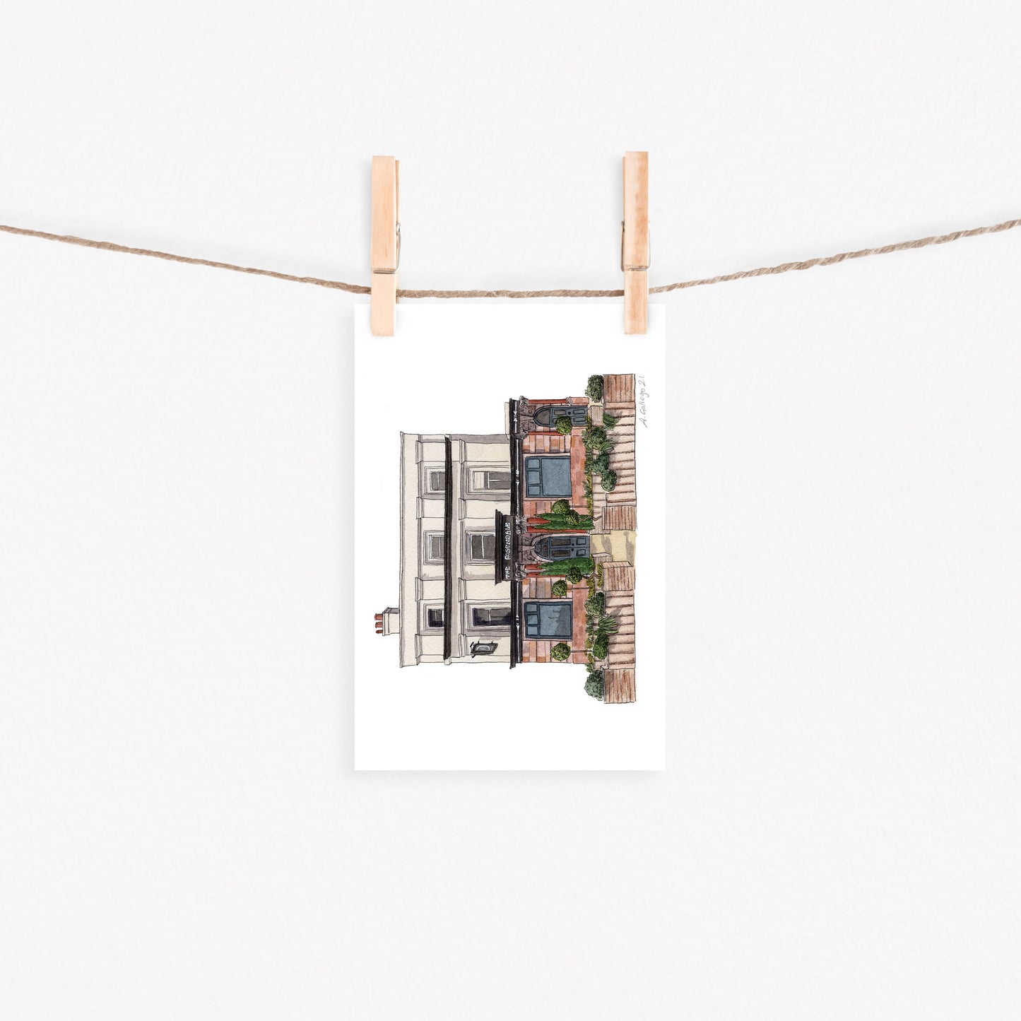 OUTLET - West Dulwich - The Rosendale Pub - Greeting card with envelope