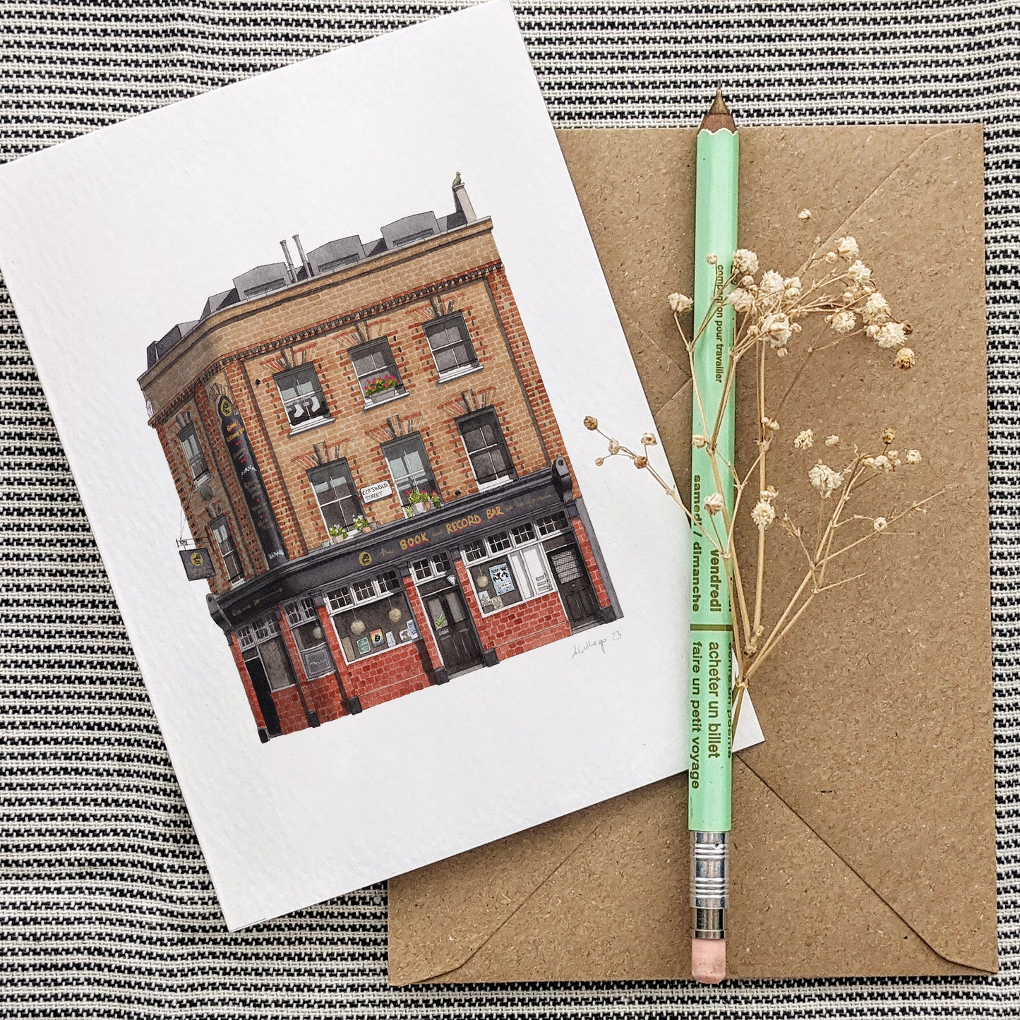 West Norwood - Book and Record bar - Greeting card with envelope