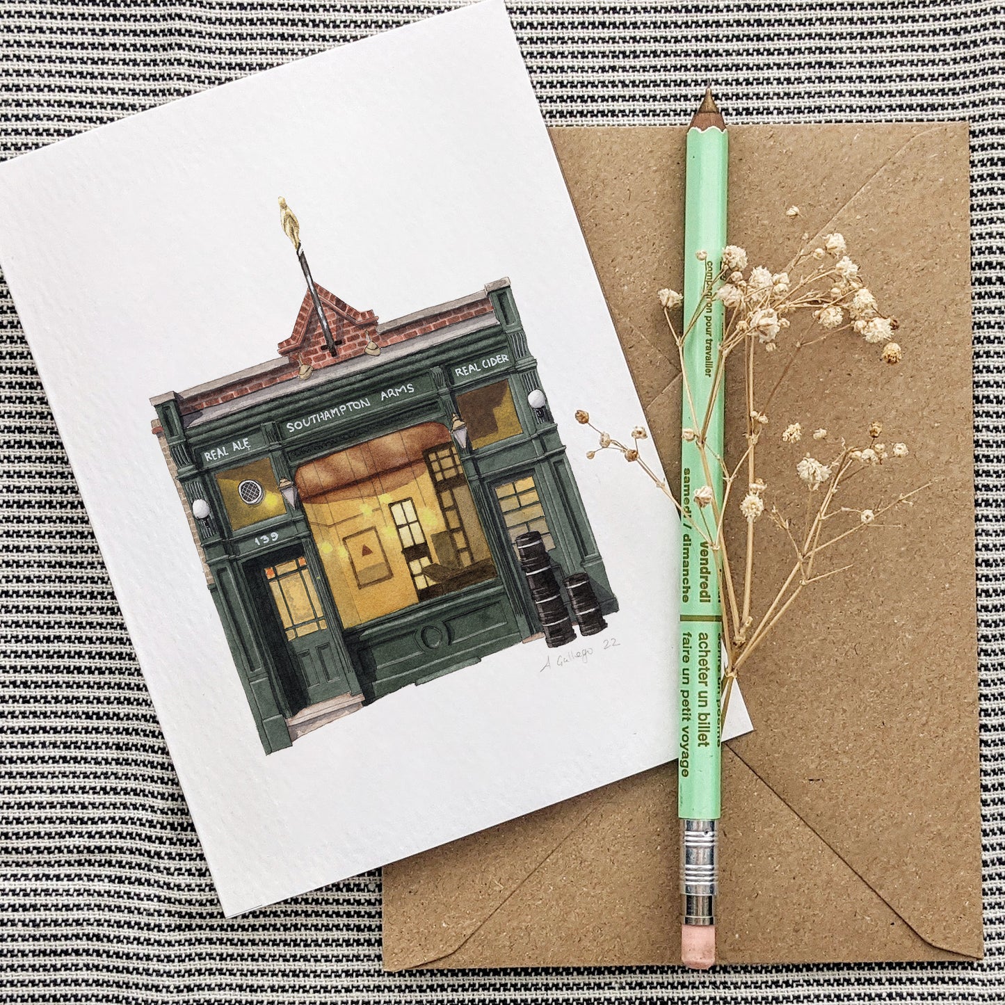 Gospel Oak - Southampton Arms pub - Greeting card with envelope - Kentish Town