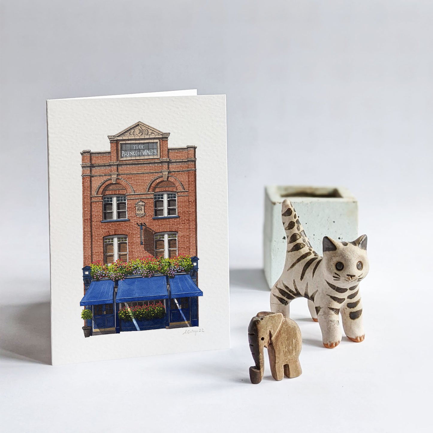 Kennington - The Prince of Wales pub - Greeting card with envelope