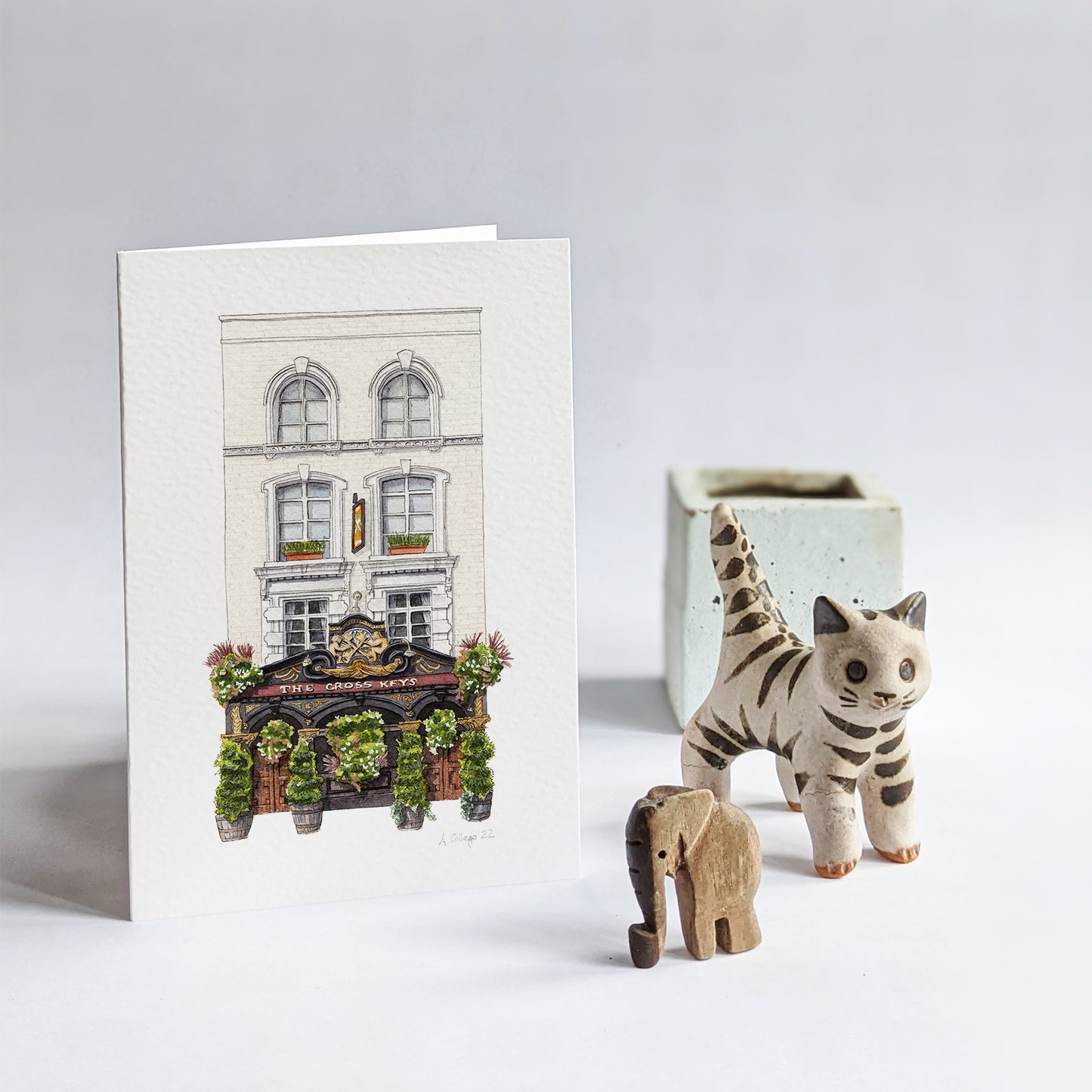 Covent Garden - The Cross Keys pub - Greeting card with envelope