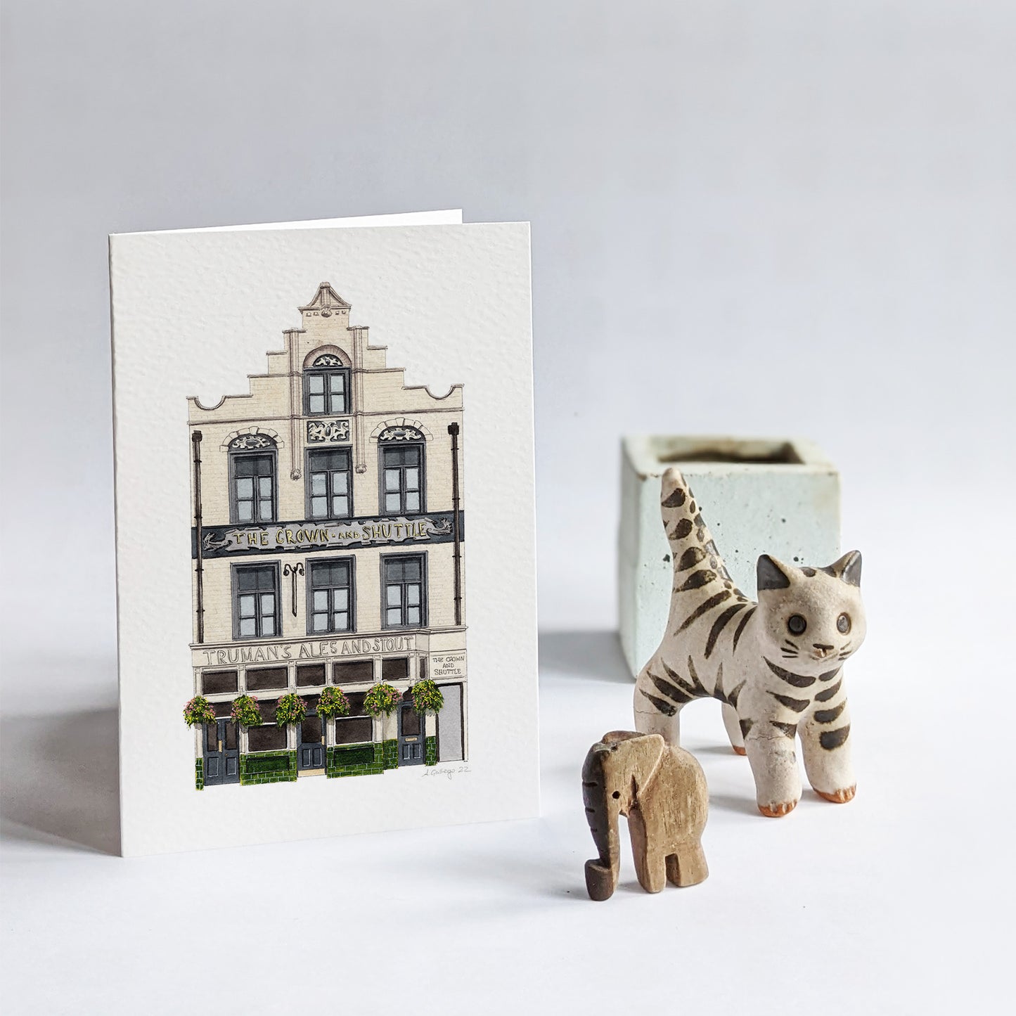 Shoreditch - Crown and Shuttle - Greeting card with envelope