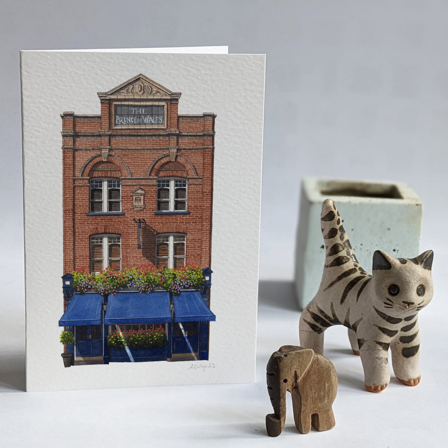 Kennington - The Prince of Wales pub - Greeting card with envelope