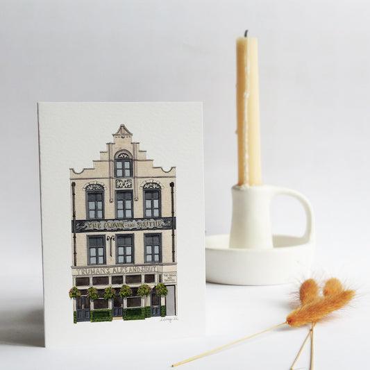 Shoreditch - Crown and Shuttle - Greeting card with envelope