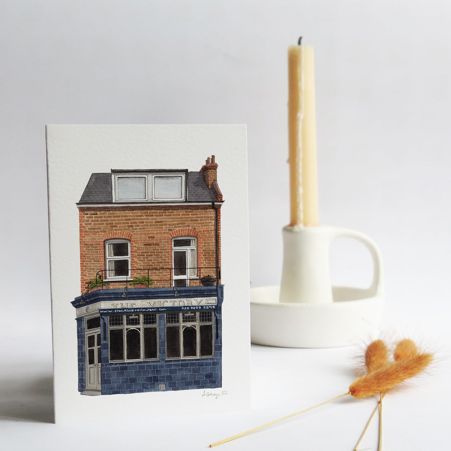 East Dulwich - Franklins Restaurant - Greeting card with envelope