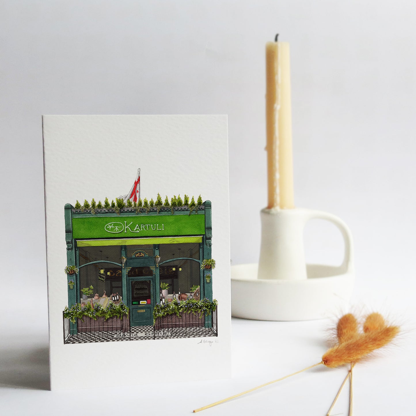 East Dulwich - Kartuli Georgian Restaurant - Greeting card with envelope