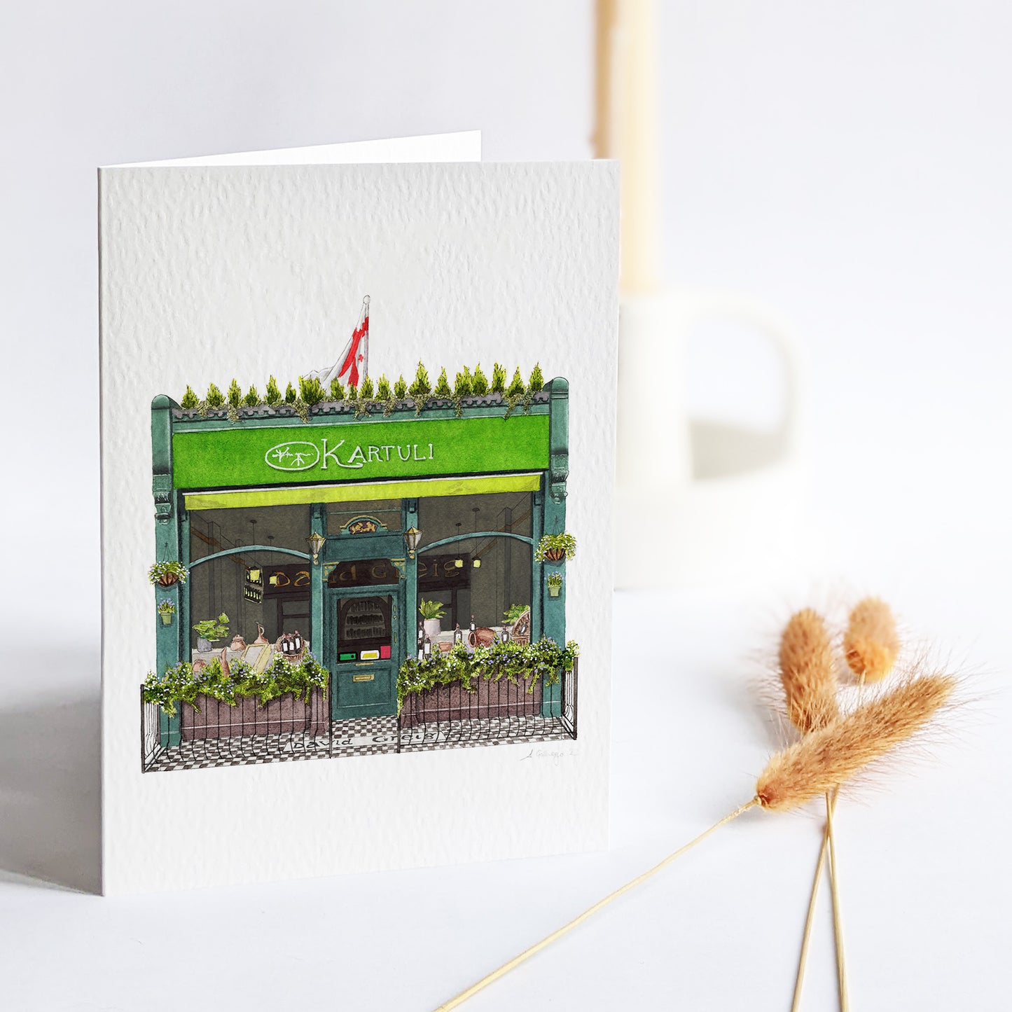 East Dulwich - Kartuli Georgian Restaurant - Greeting card with envelope