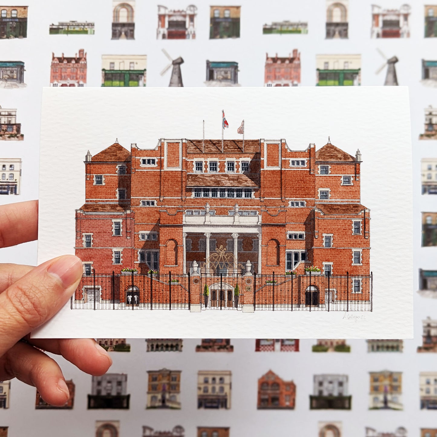 Oval - Oval Pavillion - Greeting card with envelope