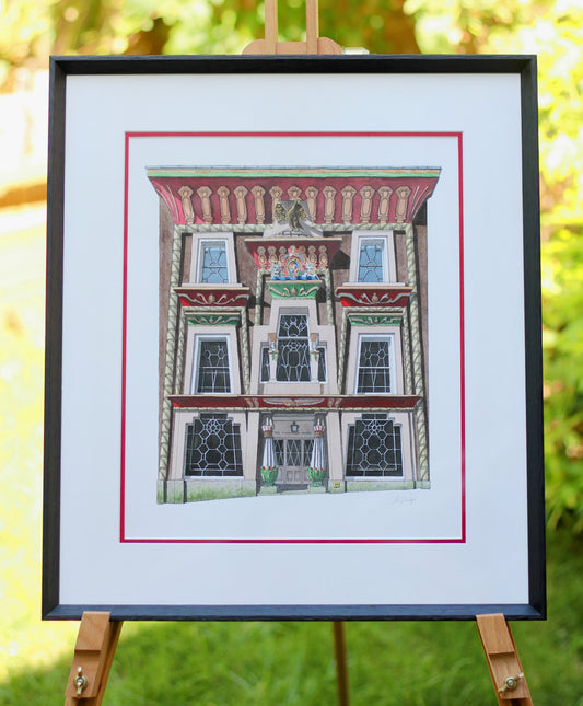 Penzance - The Egyptian House - Original watercolour painting (framed)