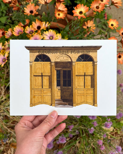 Whitechapel Church Bell Foundry - Giclée Print (unframed) - East London