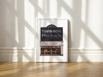 Finsbury Park - Rowans Tenpin Bowl - Giclée Print (unframed) - Islington