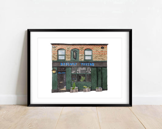 Tulse Hill - Railway Tavern Pub  (OLD VERSION) - Giclée Print (unframed) - West Norwood