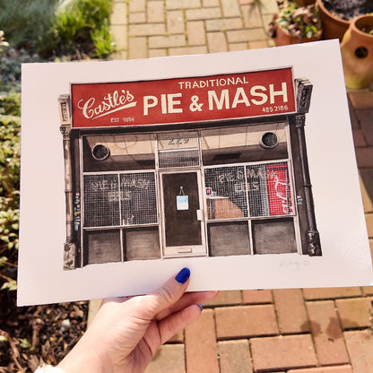 Camden - Castle's Pie & Mash shop - Giclée Print (unframed)