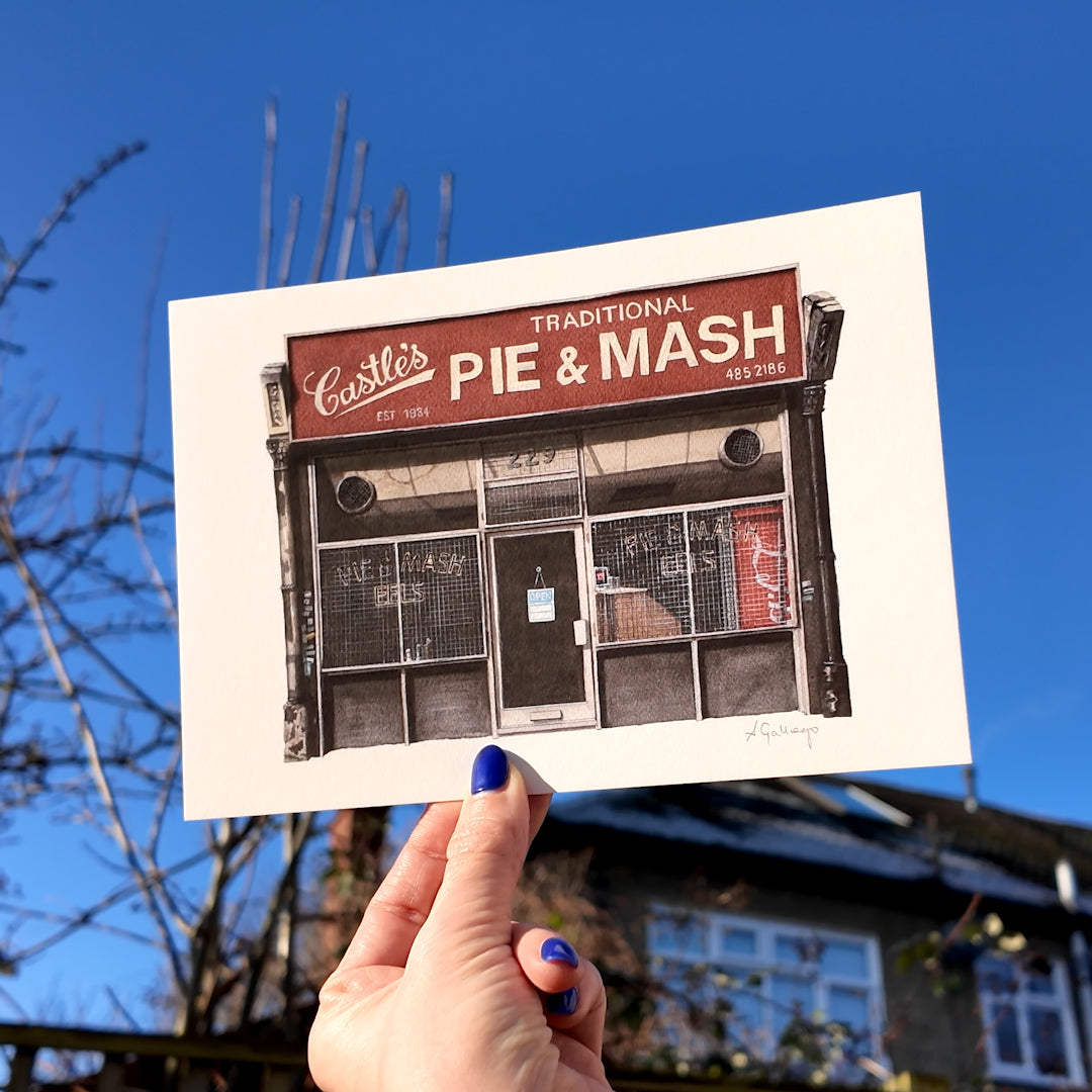 Camden - Castle's Pie & Mash shop - Giclée Print (unframed)