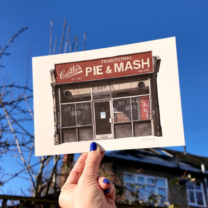 Camden - Castle's Pie & Mash shop - Giclée Print (unframed)