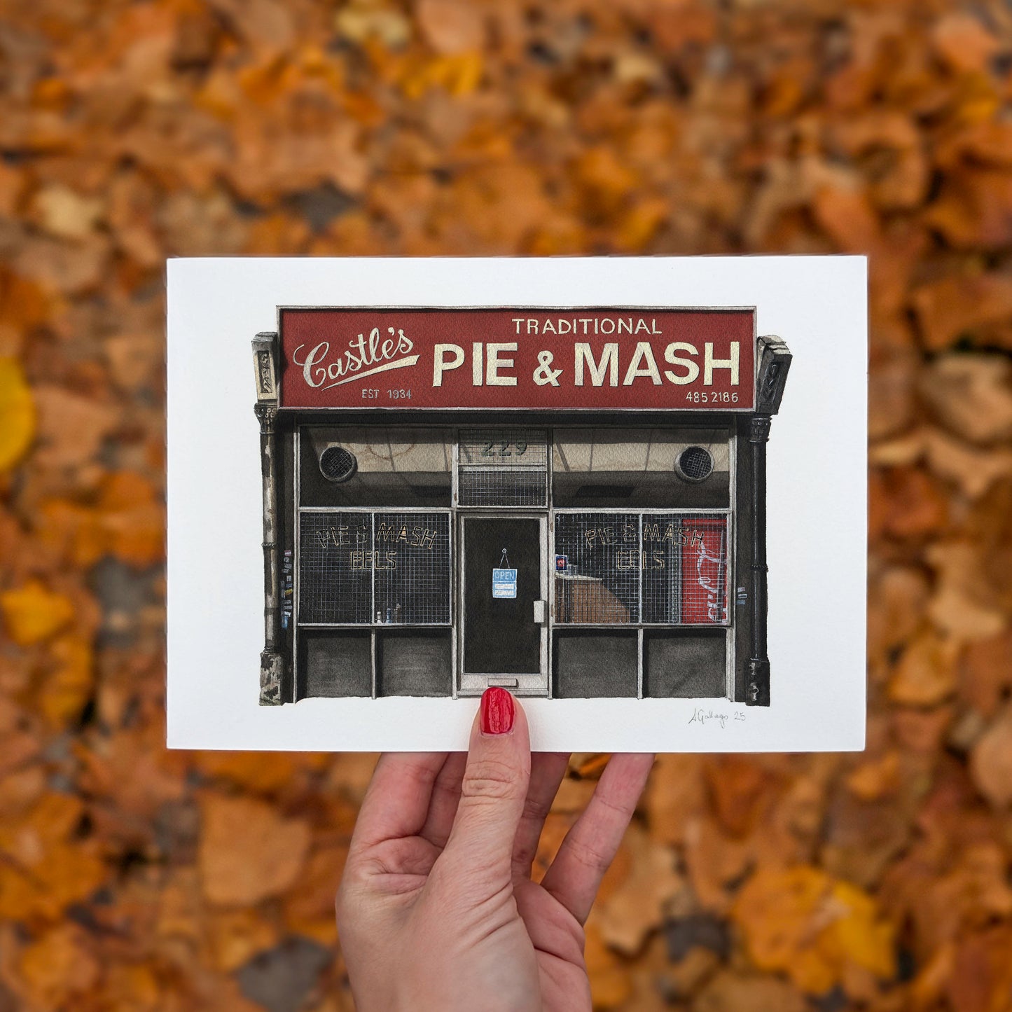 Camden - Castle's Pie & Mash shop - Giclée Print (unframed)