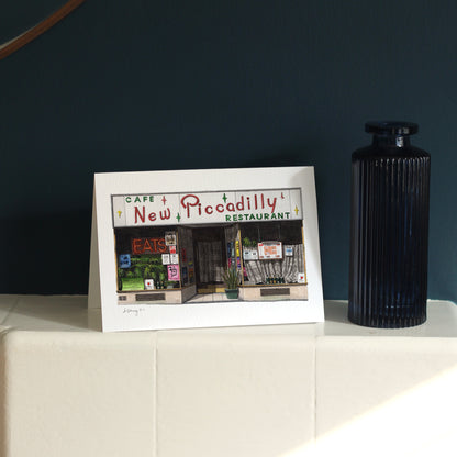 Central - New Piccadilly Cafe - Greeting card with envelope