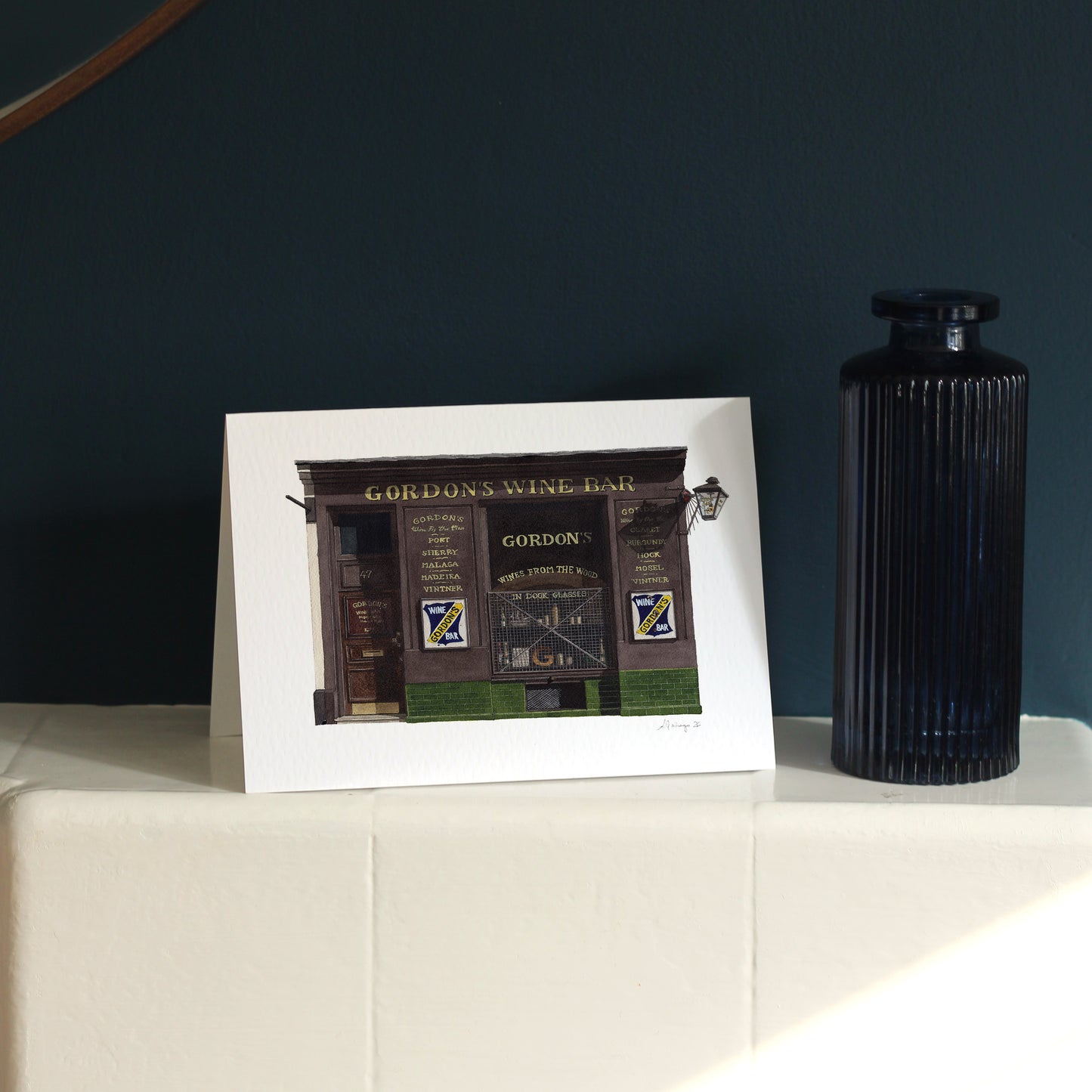 Gordon's Wine Bar London Art - Greeting card with envelope