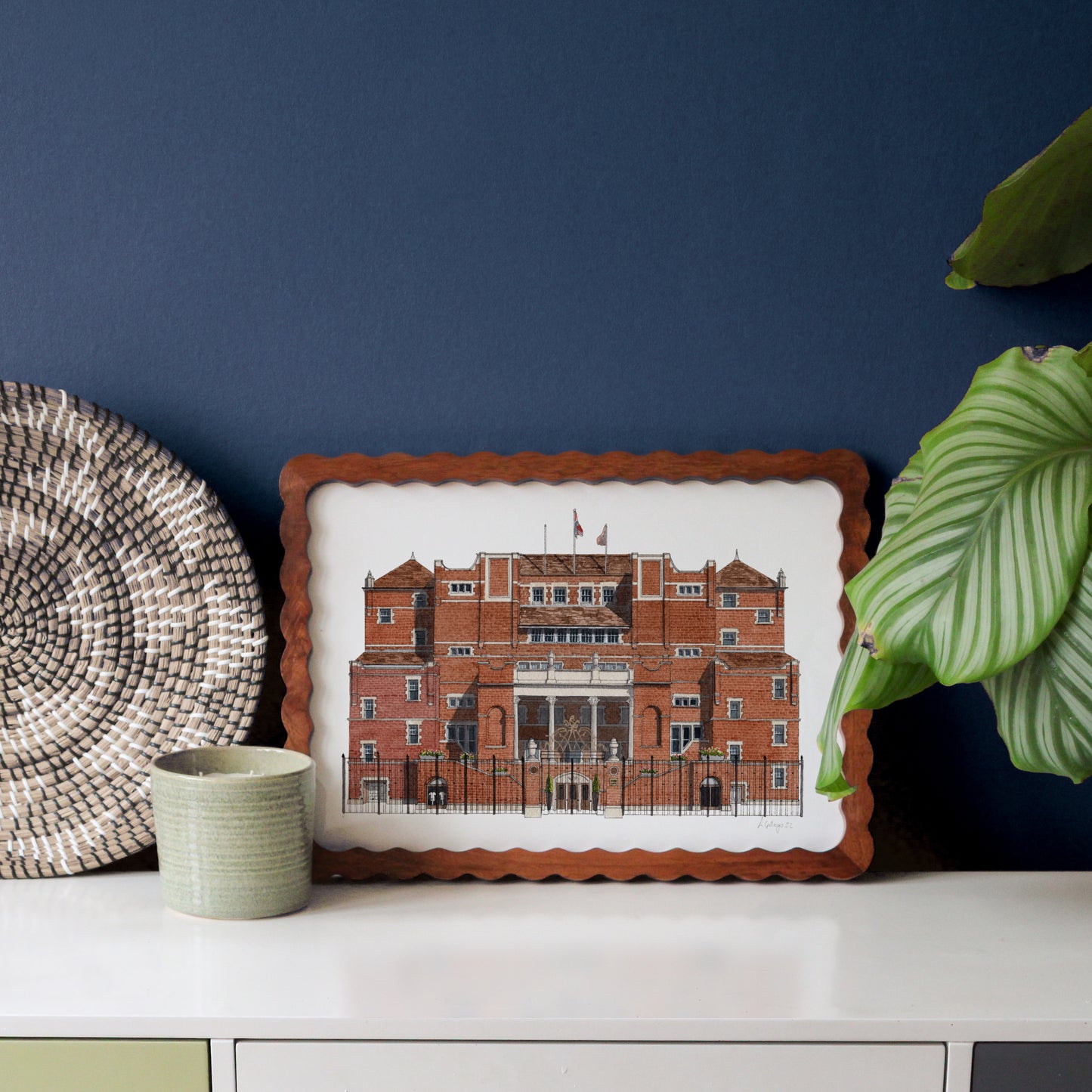 Oval Pavilion Cricket Ground Watercolour Print – South London Illustration (unframed)