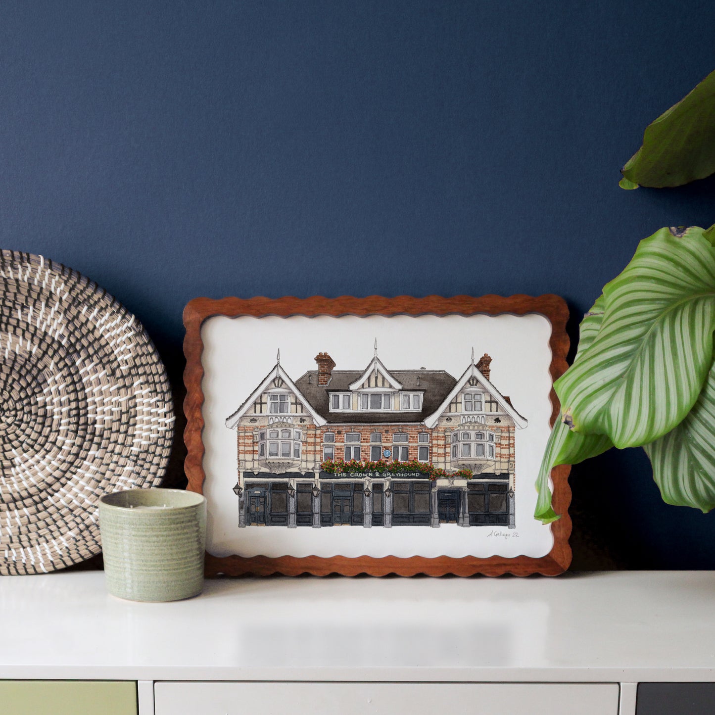 Dulwich Village - The Crown and Greyhound Pub - Giclée Print (unframed)