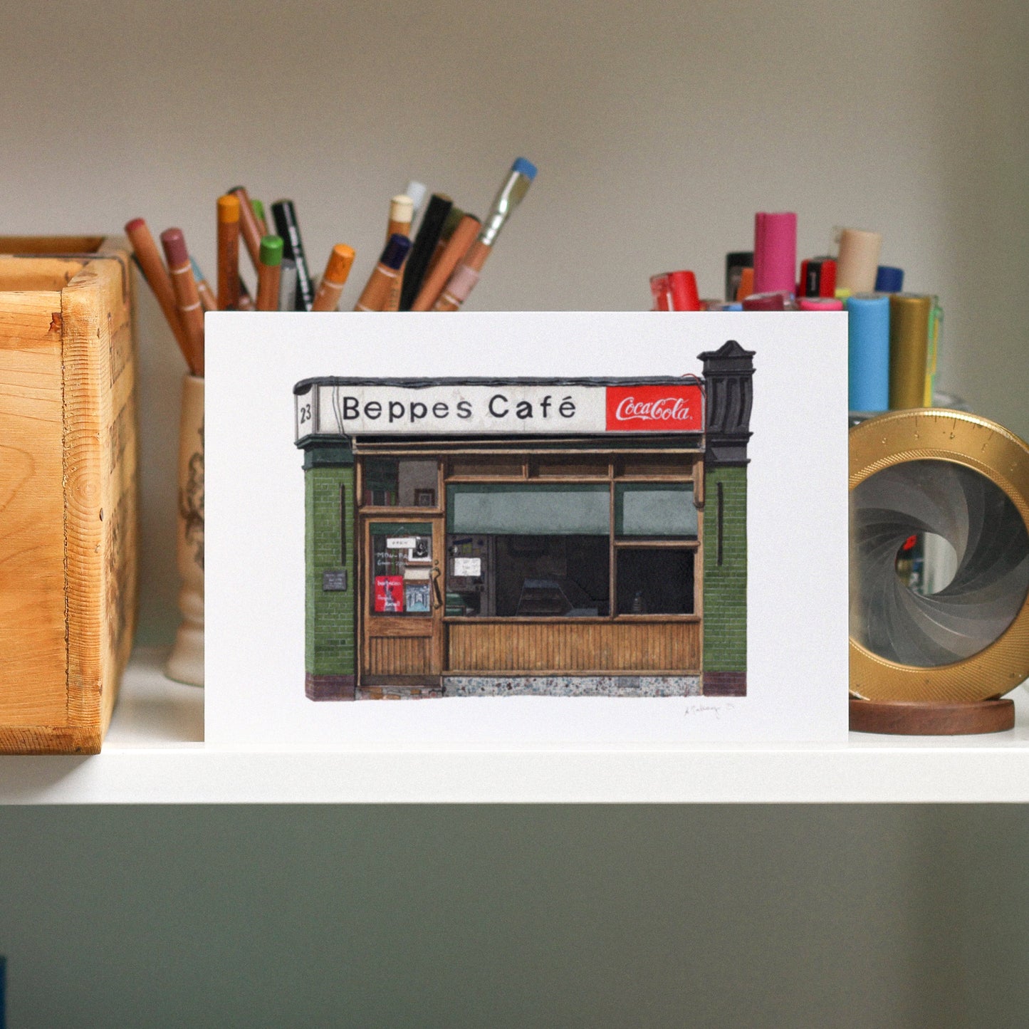 Farringdon - Beppe's Cafe - Giclée Print (unframed)