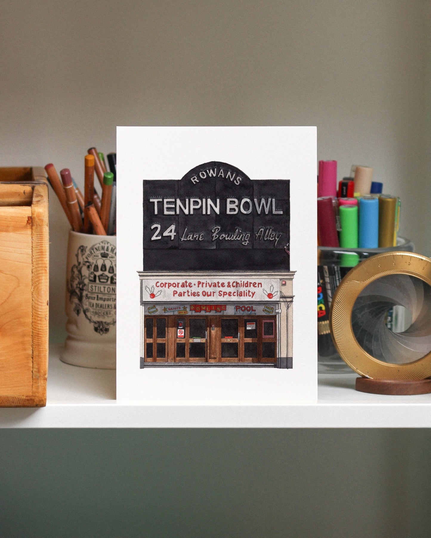 Finsbury Park - Rowans Tenpin Bowl - Giclée Print (unframed) - Islington