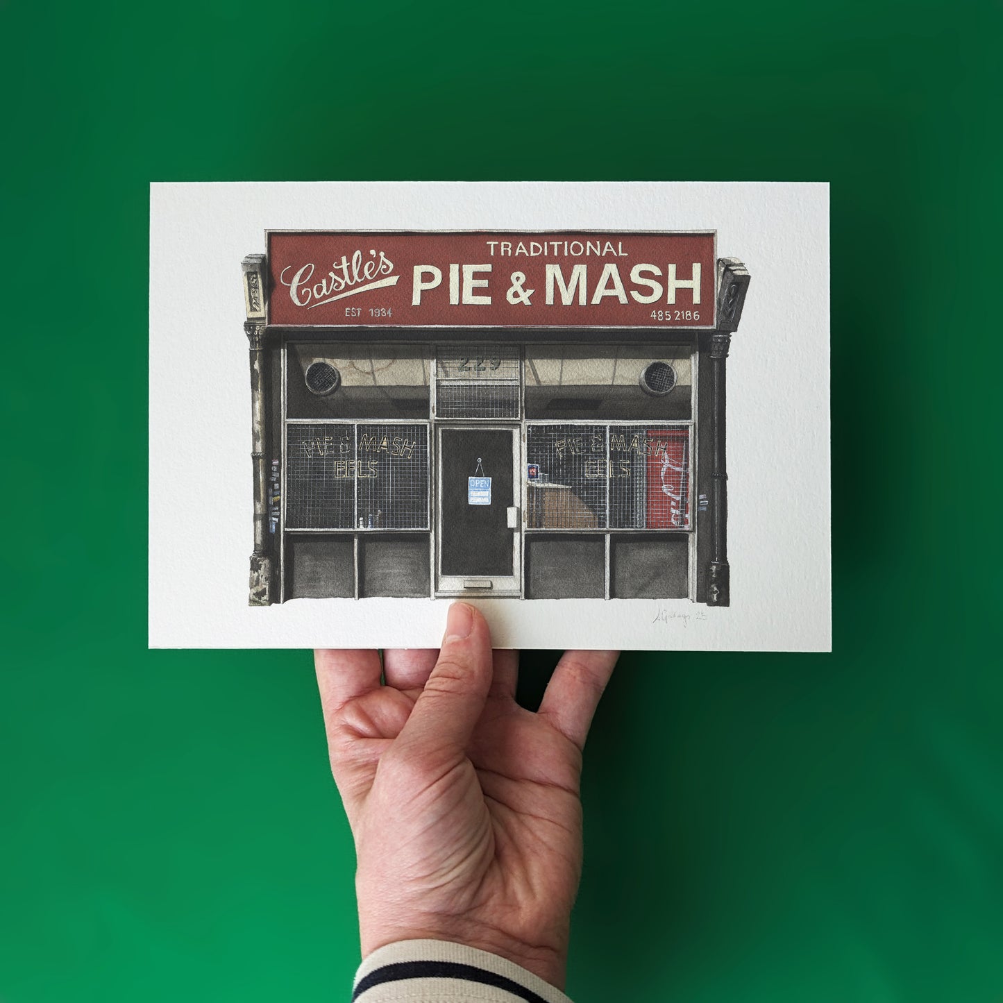 Camden - Castle's Pie & Mash shop - Giclée Print (unframed)