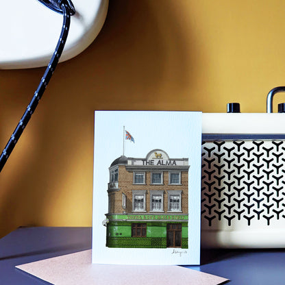 Wandsworth Town - The Alma - Greeting card with envelope