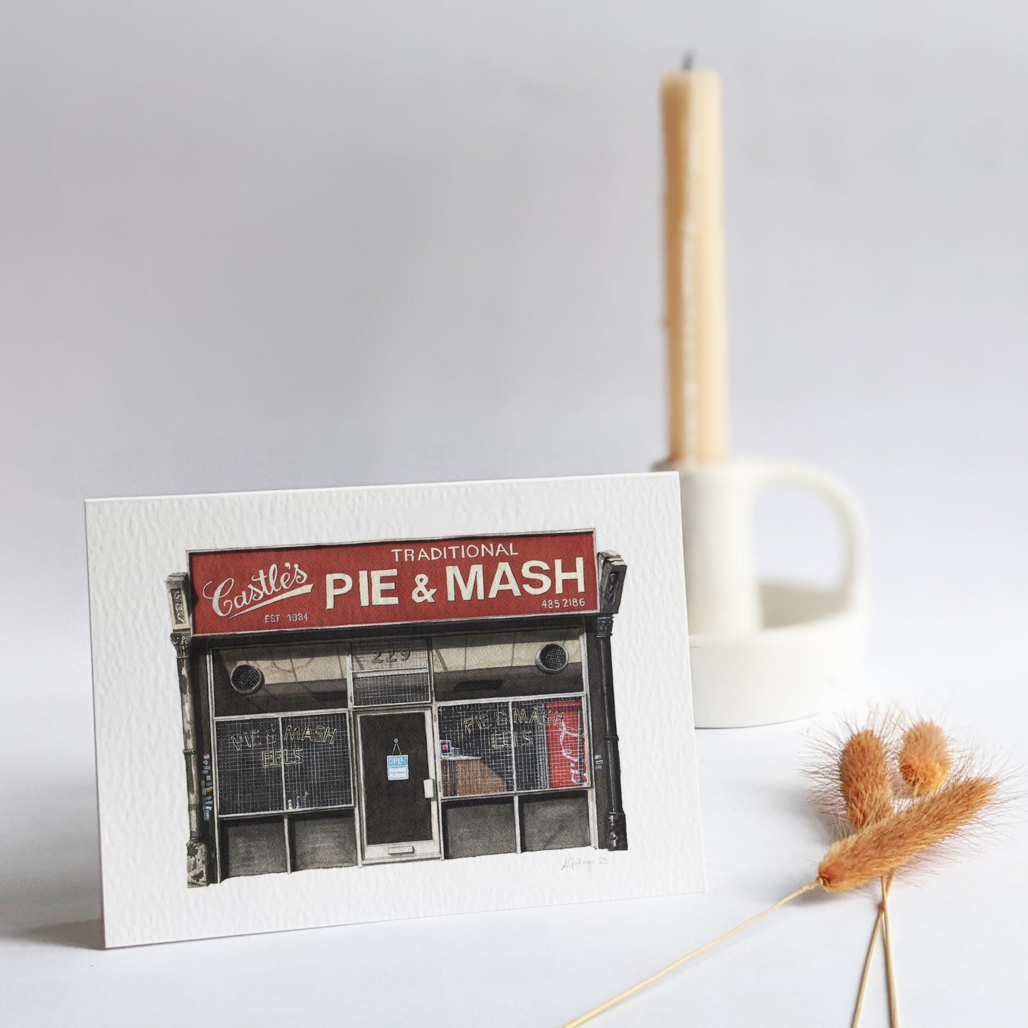 Camden - Castle's Pie & Mash Shop - Greeting card with envelope