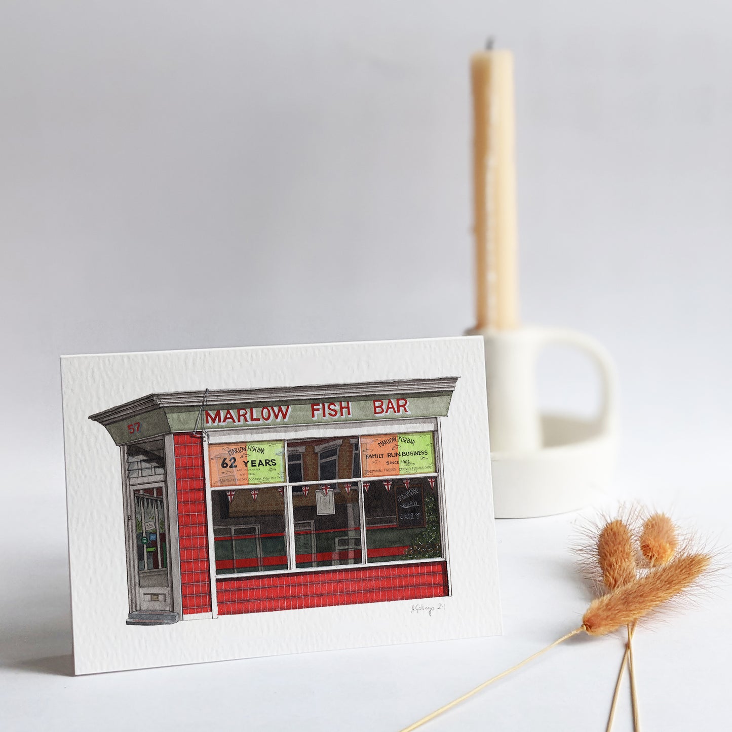 Penge - Marlow Fish Bar - Greeting card with envelope