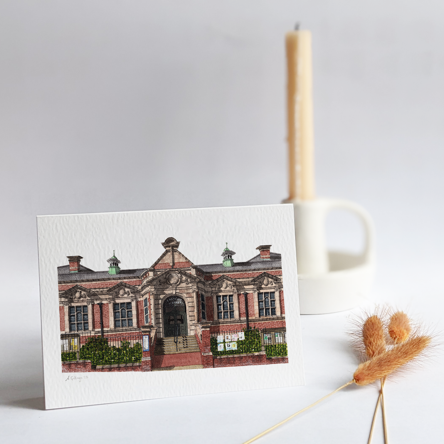 Herne Hill - Carnegie Library - Greeting card with envelope