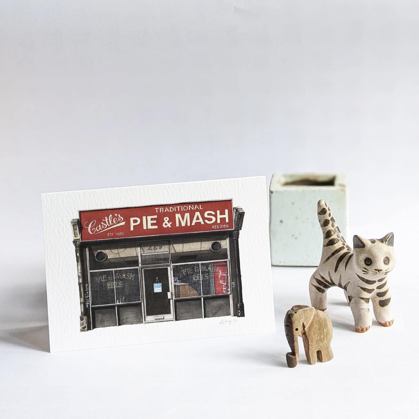 Camden - Castle's Pie & Mash Shop - Greeting card with envelope