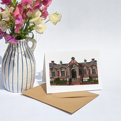 Herne Hill - Carnegie Library - Greeting card with envelope