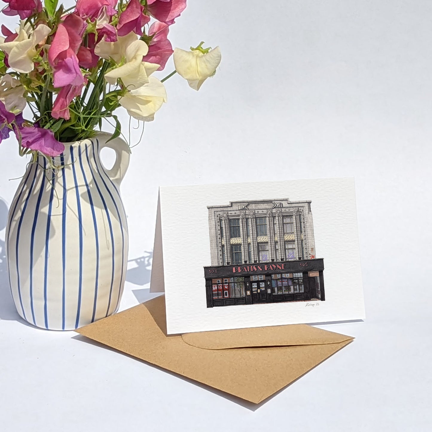 Streatham - Pratts & Payne pub - Greeting card with envelope