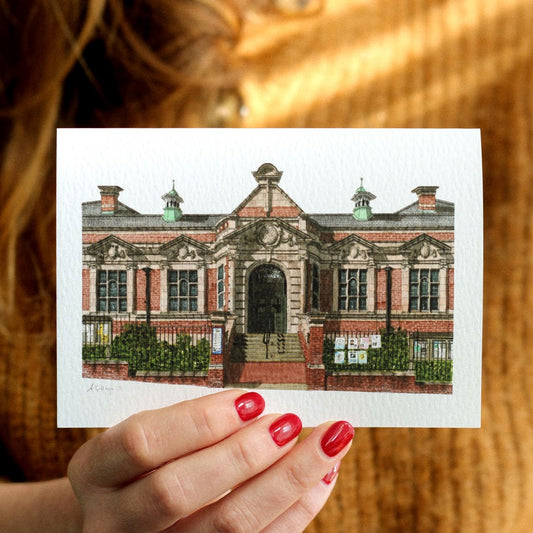 Herne Hill - Carnegie Library - Greeting card with envelope