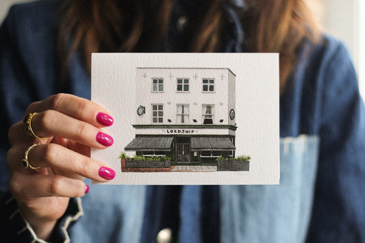 East Dulwich - The Lordship - Greeting card with envelope